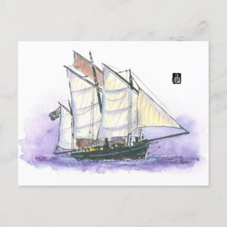 (001) Le Corentin - Lugger Tall Ship Postkarte