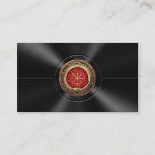 [001] Vegvisir - Gold Viking Magic Runic Compass Visitenkarte