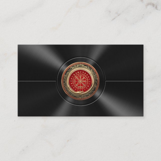 [001] Vegvisir - Gold Viking Magic Runic Compass Visitenkarte (Vorderseite)