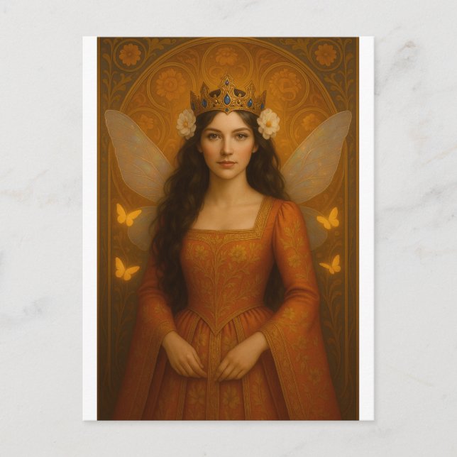 002_A fairy princess in burnt orange. Postkarte (Vorderseite)