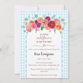 002 Cerulean Watercolor Wildflower Baby Shower Einladung