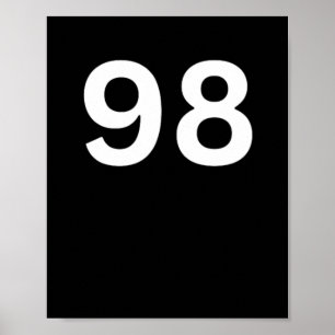 00398 Nummer 98 Achtundneunzig W Poster