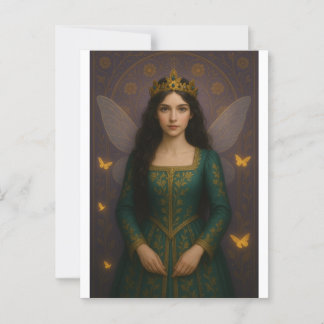 003_A fairy princess in emerald green. Postkarte