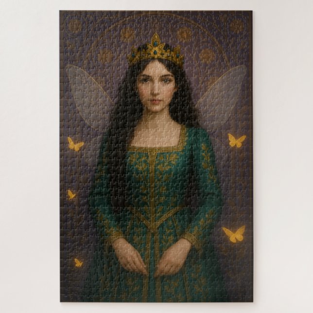 003_A fairy princess in emerald green. Puzzle (Vertikal)