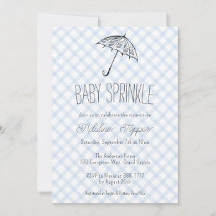 003 Cobalt Moderne Regenschirm-Baby-Sprinkle1 Ging Einladung