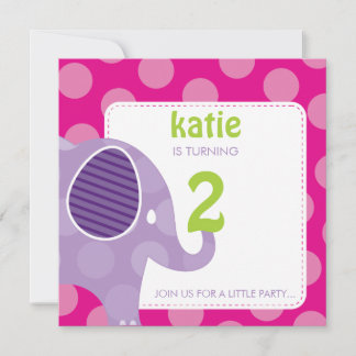 003-Katie:: GEBURTSTAGSPARTEI ERSUCHT - Elefant SQ Einladung