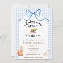 003 Kobaltblaues Eichhörnchen Eichel Gingham Baby 