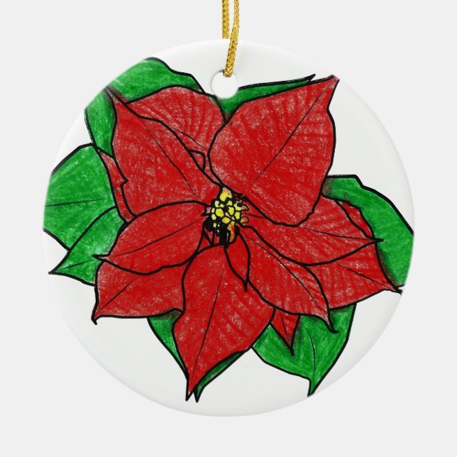 0043 Poinsettia No1.png Keramikornament (Vorne)