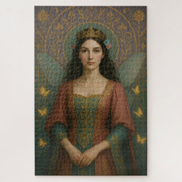 004_A fairy princess in muted rose and teal green. Puzzle