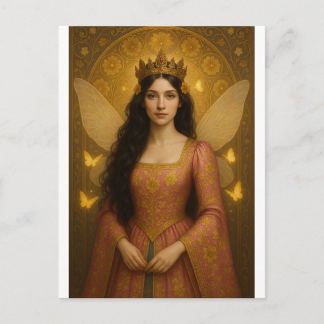 005_A fairy princess in rose pink. Postkarte (Vorderseite)