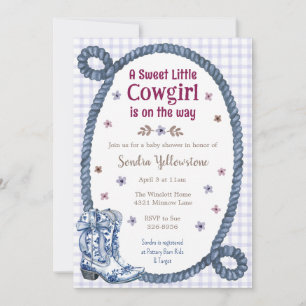 005 Iris Country Cowgirl Baby Shower Einladung