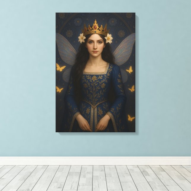 006_A fairy princess in royal blue. Leinwanddruck (Insitu (Holzboden))