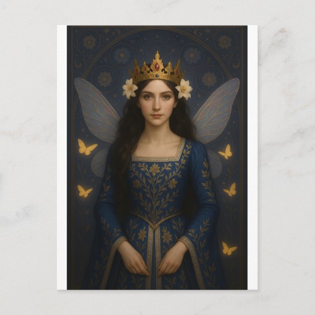 006_A fairy princess in royal blue. Postkarte (Vorderseite)