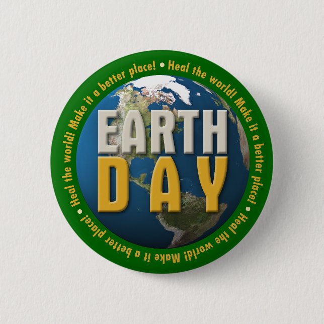 (007:01) Earth Day: Heile die Welt!-Button Button (Vorderseite)
