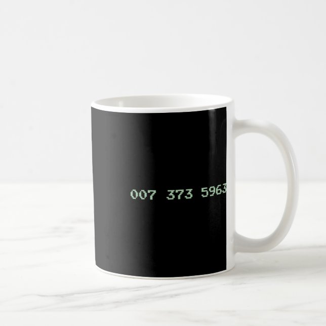 007 373 5963 Videospielcode 1987 80's Retro Games Kaffeetasse (Rechts)