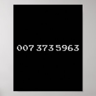 007-373-5963 Vintage Berühmte 45er Videospielcodes Poster