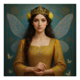 007_A fairy princess in golden yellow.  Poster