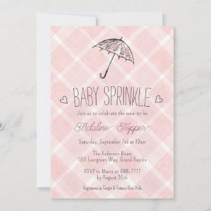 007 Regenbogen-Schirm-Baby-Sprinkle-Party Einladung