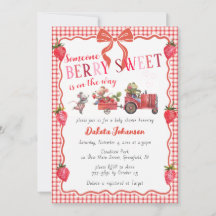 007 Rot Gingham Beeren Süße Farm Babyparty