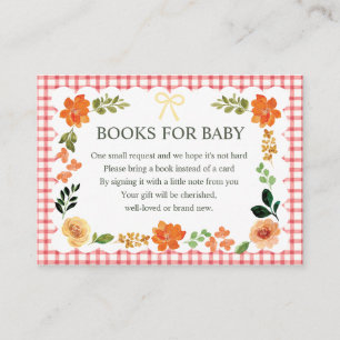 007 rote Gingham-Baby-Shower-Einlagekarte Begleitkarte