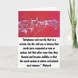 0087-Französisches Dorf im Winter Feiertagskarte