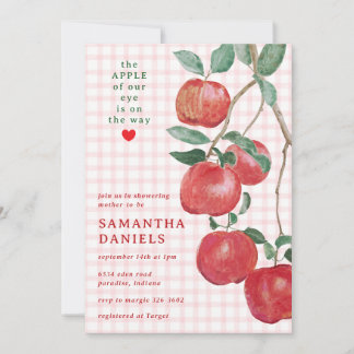 008 Blush Apfel Unseres Auges Gingham-Baby-Party Einladung