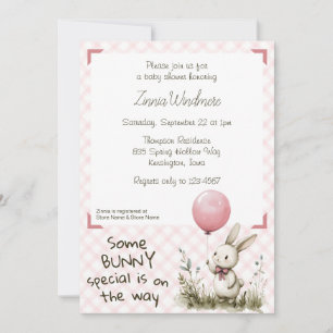 008 Rosafarben • Some Bunny Special Baby Shower Einladung