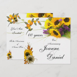 00. Hochzeitsjubiläum Einladung Sonnenblumen Blume