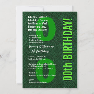 00. Modern Birthday Green Metallic V001 Einladung