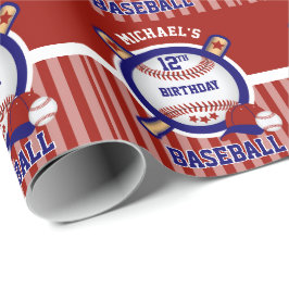 00th Geburtstags-Party - Baseball Geschenkpapier