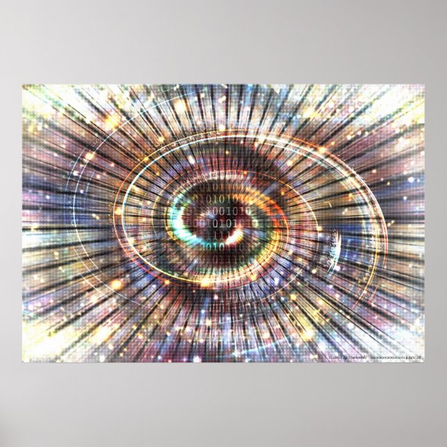 0100101010010101 (Teil 2) | Code Binary Cyberspace Poster (Vorne)