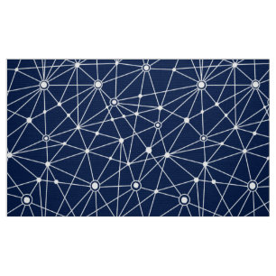010316 Netzwerk - White on Blue 001744 Stoff