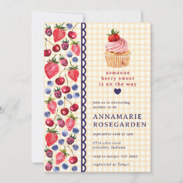010 Amber Orange Beeren-Patchwork-Cupcake-Baby-Par Einladung
