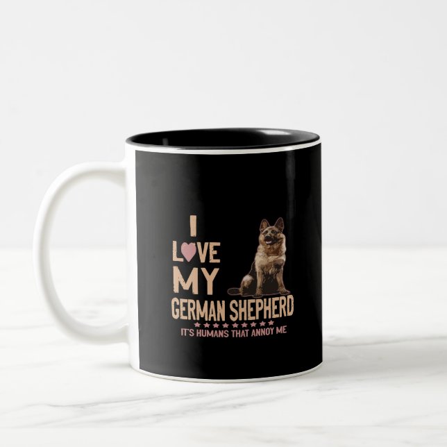 011 Ich Liebe meinen deutschen Schäferhund Es sind Zweifarbige Tasse (Links)
