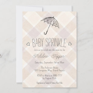013 Schirm Baby Sprinkle Shower Einladung Chocolat