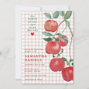 013 Schokoladen-Apfel unseres Auges Gingham-Baby-P Einladung