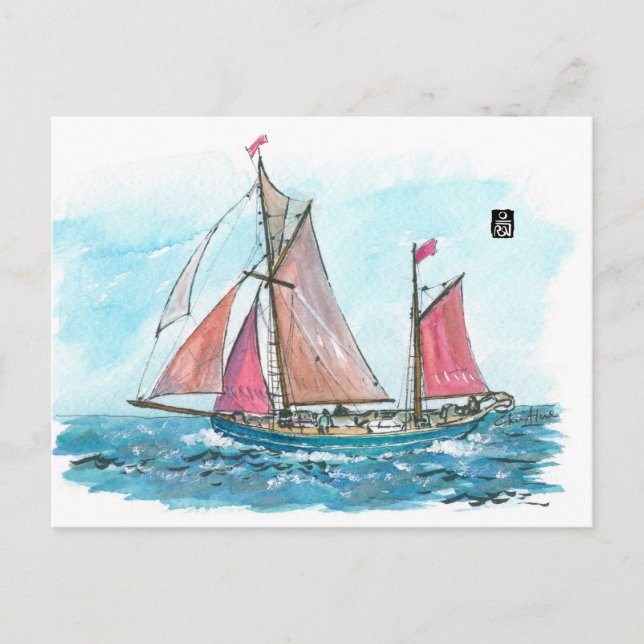 (013) Yukon Sailboats Postkarte (Vorderseite)