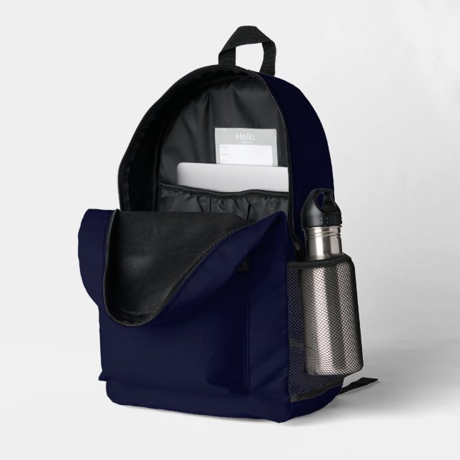 #014 Dark Navy Color Collection Bedruckter Rucksack (Rückseitige Ecke links (Offen) )