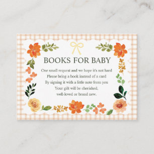 014 Latte Gingham Baby Shower Beilagekarte Begleitkarte