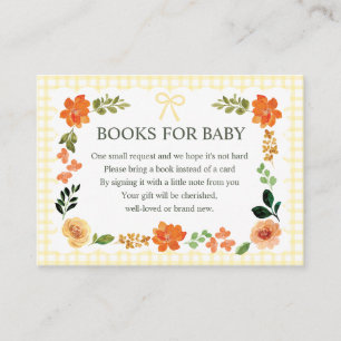 015 Lemon Gingham Baby Shower Beilagekarte Begleitkarte