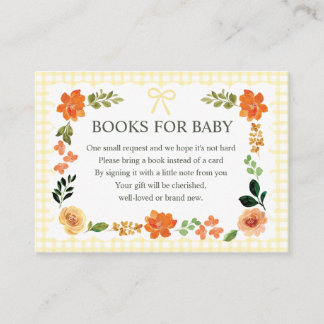 015 Lemon Gingham Baby Shower Beilagekarte Begleitkarte