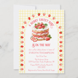 015 Lemon Karo Erdbeerkuchen-Baby-Shower Einladung