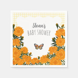 015 Zitronen-Ringelblumen-Monarch-Gingham-Baby-Par Serviette