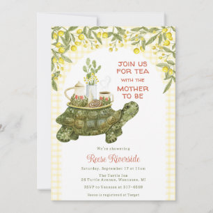 015 Zitronengelb Garden Tea Schildkröte Baby Showe Einladung
