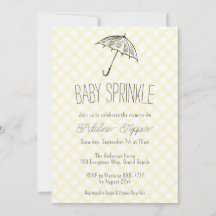 015 Zitronengelb Regenschirm Gingham Baby Sprinkle