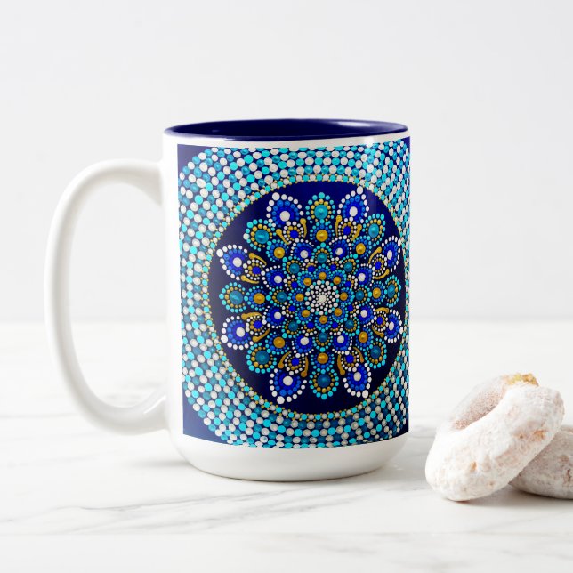 0166 - Royal Blue Mug Zweifarbige Tasse (Mit Donut)