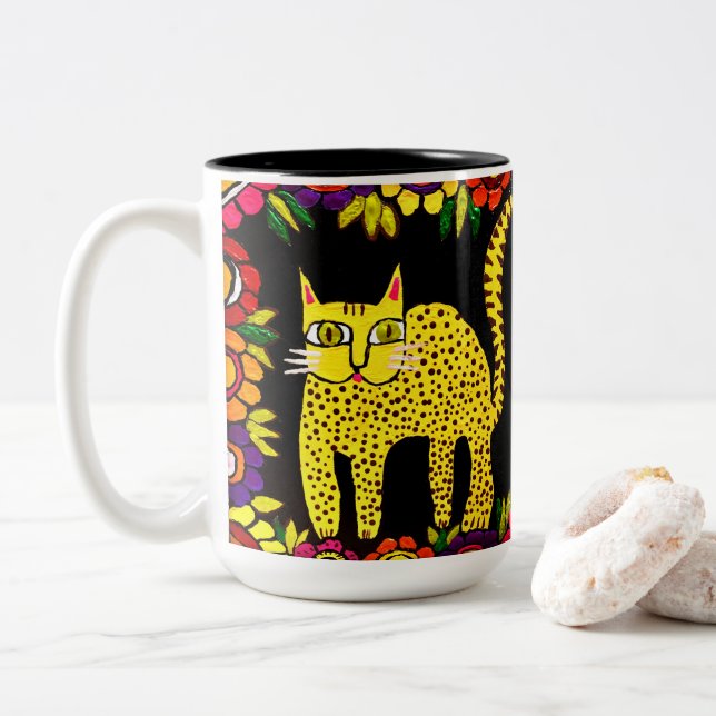 0169 - Basii der Katze-Tasse Zweifarbige Tasse (Mit Donut)