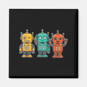 01 10 11 Robot Lustig für Männer Frauen Kinder Übe Magnet