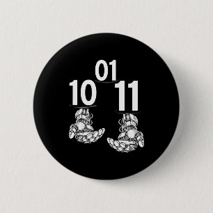 01 10 11 Roboter lustige Hände Roboter Männer Mädc Button