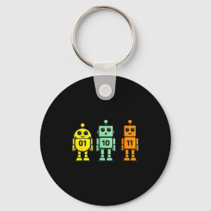 01 10 11 Roboter lustiger Binärcode Roboter 01 10 Schlüsselanhänger